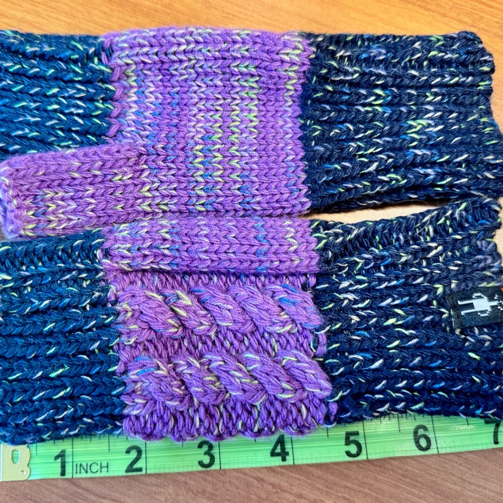 Multicolor Knit Fingerless Gloves